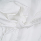 Βαμβακερή μπλούζα με μακριά μανίκια και κουμπιά, λευκή Benetton 221272 2
