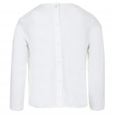 Βαμβακερή μπλούζα με μακριά μανίκια και κουμπιά, λευκή Benetton 221274 4