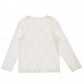 Βαμβακερή μπλούζα με αστέρια από μπροκάρ, λευκή Benetton 221322 4