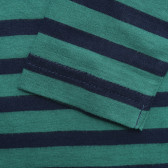 Βαμβακερή μπλούζα με μακριά μανίκια με μπλε και πράσινες ρίγες Benetton 221325 7