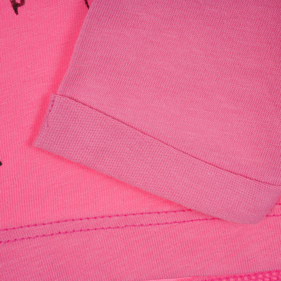 Βαμβακερή μπλούζα με τύπωμα με γατάκι, ροζ Benetton 221345 3