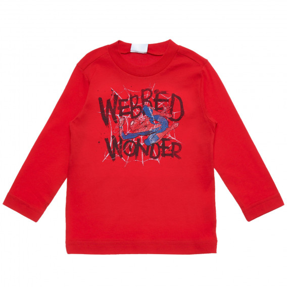 Βαμβακερή μπλούζα με τύπωμα Spiderman, κόκκινο Benetton 221367 