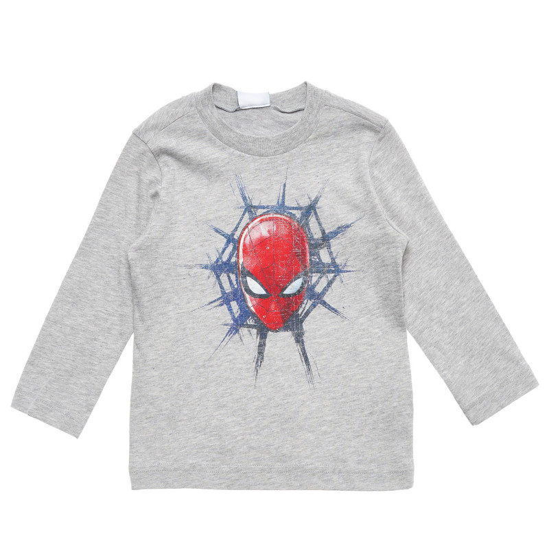 Βαμβακερή μπλούζα με τύπωμα Spiderman, γκρι  221371