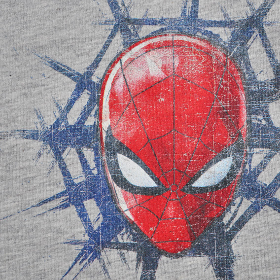 Βαμβακερή μπλούζα με τύπωμα Spiderman, γκρι Benetton 221372 2