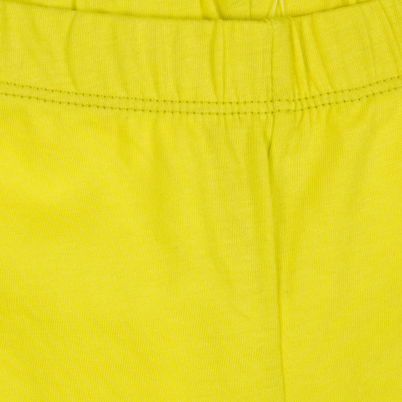 Βαμβακερό σορτς με διακοσμητικό άκρο, κίτρινο Benetton 221597 2