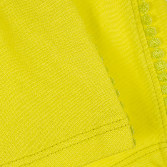 Βαμβακερό σορτς με διακοσμητικό άκρο, κίτρινο Benetton 221598 3