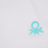 Κοντό κολάν με κεντητό λογότυπο μωρού, λευκό Benetton 221661 2