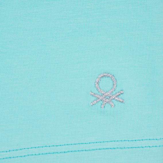 Κοντό βαμβακερό κολάν με κεντητό λογότυπο, ανοιχτό μπλε Benetton 221697 2