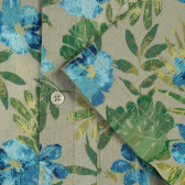 Βαμβακερό πουκάμισο με λουλουδάτο τύπωμα, μπεζ Benetton 221804 2