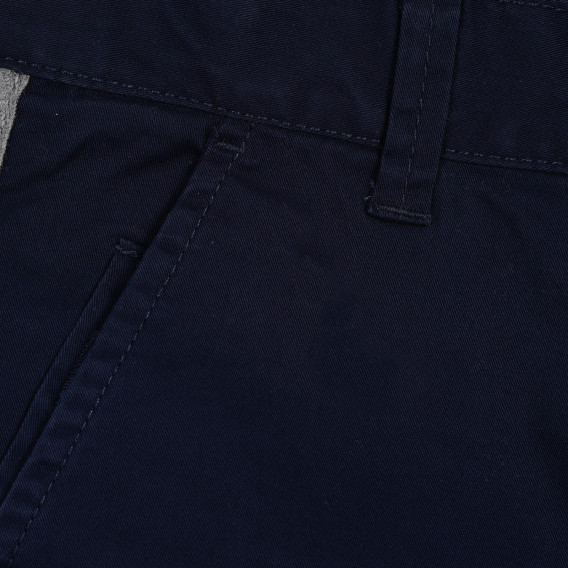 Βαμβακερό παντελόνι με γκρι σκούρο μπλε χρώμα Benetton 221810 2