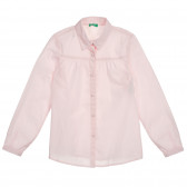 Βαμβακερό πουκάμισο, ανοιχτό ροζ Benetton 221830 