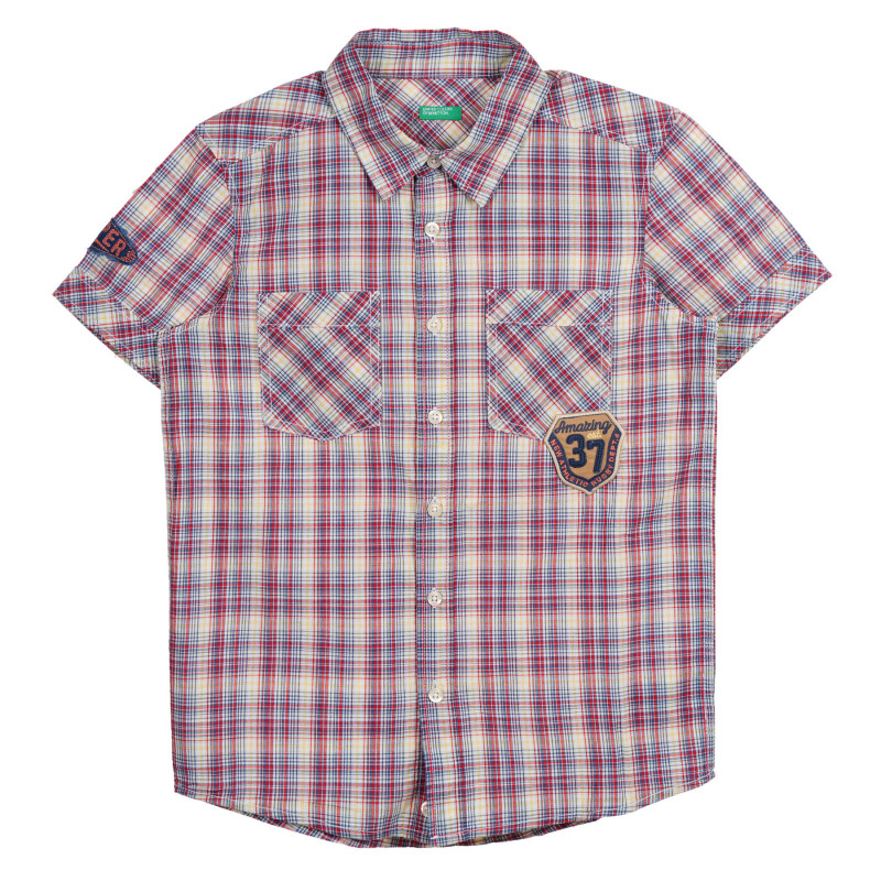 Βαμβακερό καρό πουκάμισο με σχέδιο και δύο τσέπες  221836