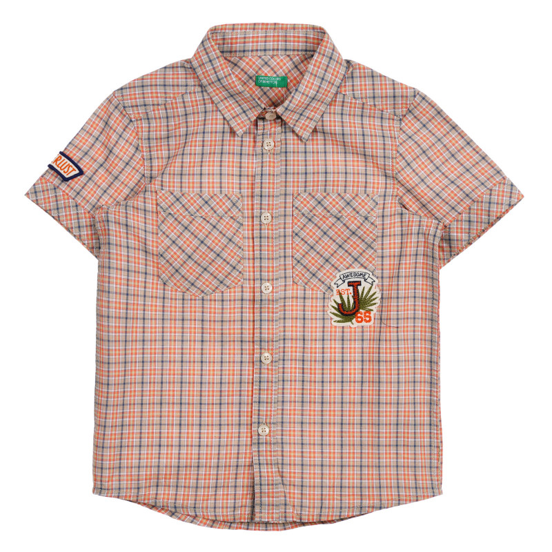 Βαμβακερό καρό πουκάμισο με σχέδιο  221839