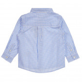 Βαμβακερό καρό πουκάμισο σε λευκό και μπλε χρώμα Benetton 221844 3