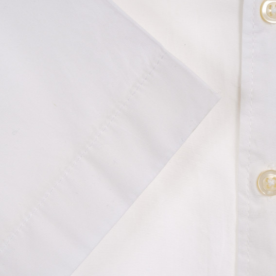 Βαμβακερό πουκάμισο με κοντά μανίκια, λευκό χρώμα Benetton 221900 2