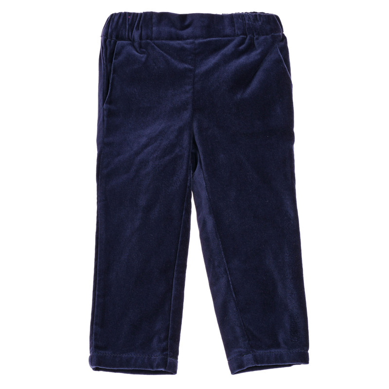 Βαμβακερό παντελόνι με ελαστική μέση, μπλε  221969