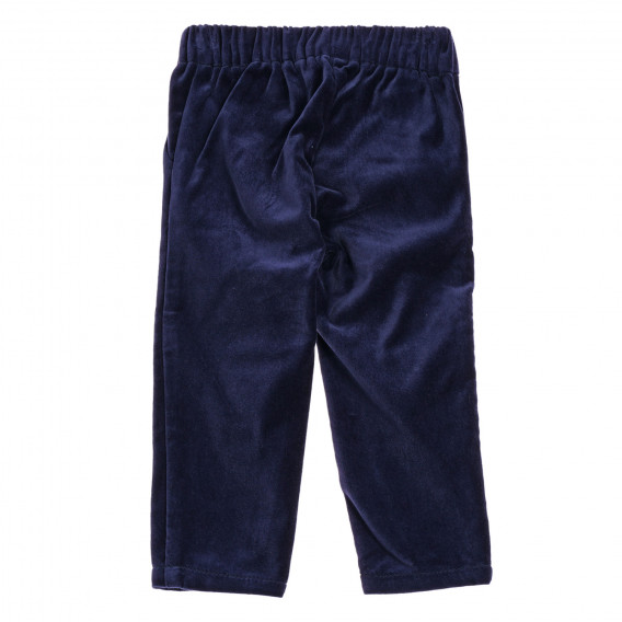 Βαμβακερό παντελόνι με ελαστική μέση, μπλε Benetton 221971 3