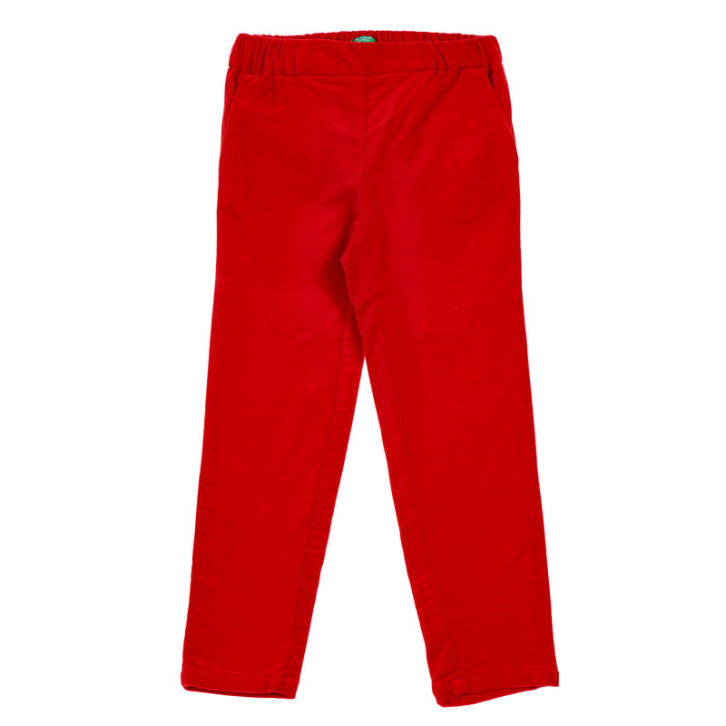 Βαμβακερό παντελόνι με ελαστική μέση, κόκκινο  221975
