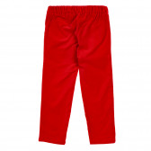 Βαμβακερό παντελόνι με ελαστική μέση, κόκκινο Benetton 221977 3