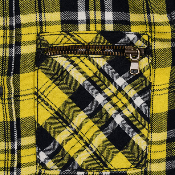 Βαμβακερό καρό πουκάμισο με τσέπη Benetton 221979 2