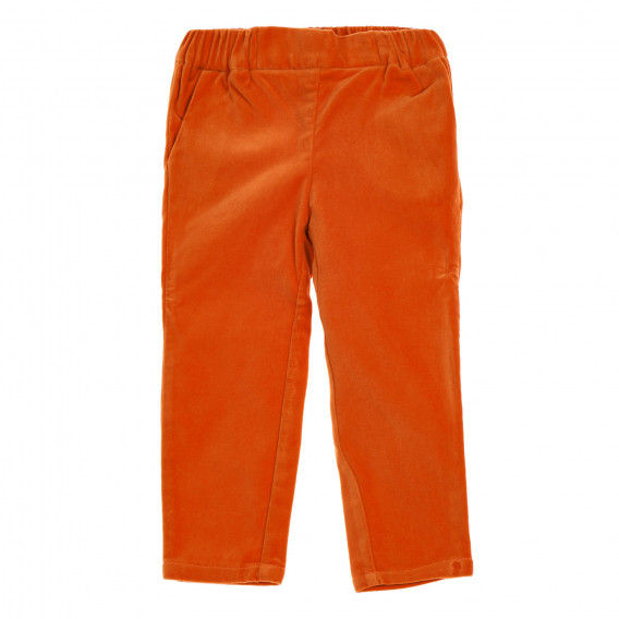 Βαμβακερό παντελόνι με ελαστική μέση, πορτοκαλί Benetton 221981 