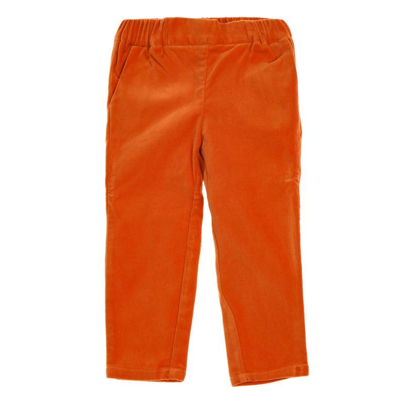 Βαμβακερό παντελόνι με ελαστική μέση, πορτοκαλί  221981