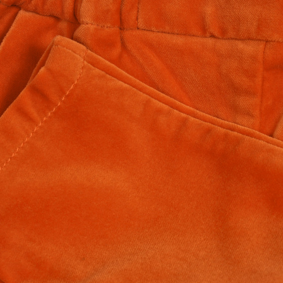 Βαμβακερό παντελόνι με ελαστική μέση, πορτοκαλί Benetton 221982 2