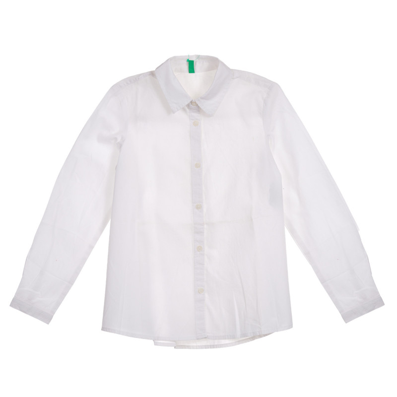 Βαμβακερό πουκάμισο με επιμήκη πλάτη, λευκό  222002