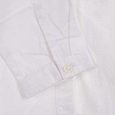 Βαμβακερό πουκάμισο με επιμήκη πλάτη, λευκό Benetton 222003 2