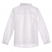 Βαμβακερό πουκάμισο με επιμήκη πλάτη, λευκό Benetton 222004 3