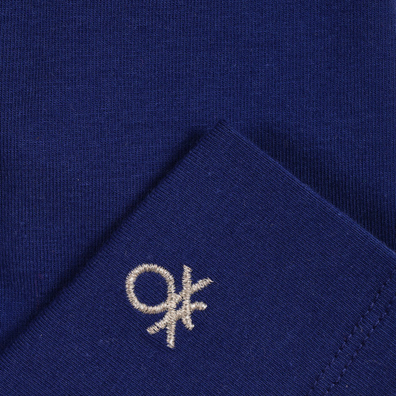 Κολάν με μήκος 3/4 με κεντητό λογότυπο της μάρκας για ένα μωρό, μπλε Benetton 222009 2