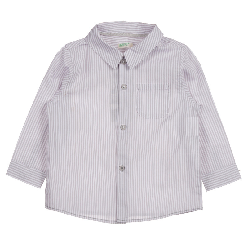Βαμβακερό πουκάμισο σε λευκές και γκρι ρίγες για ένα μωρό  222023