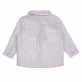 Βαμβακερό πουκάμισο σε λευκές και γκρι ρίγες για ένα μωρό Benetton 222025 3