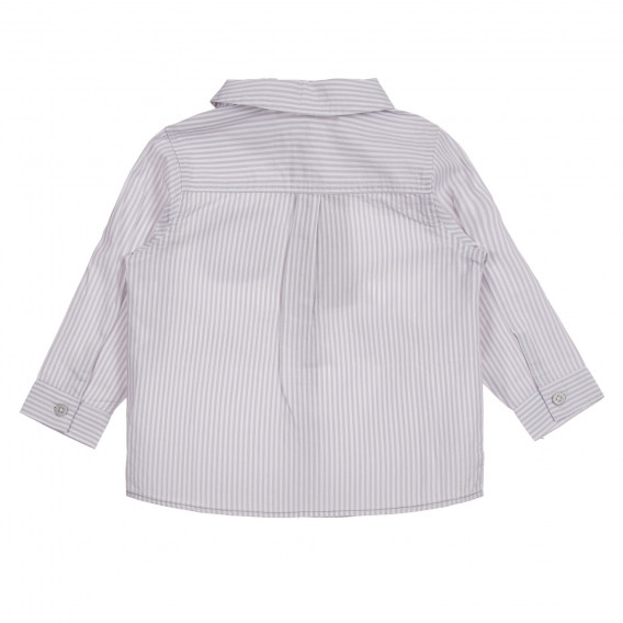 Βαμβακερό πουκάμισο σε λευκές και γκρι ρίγες για ένα μωρό Benetton 222025 3