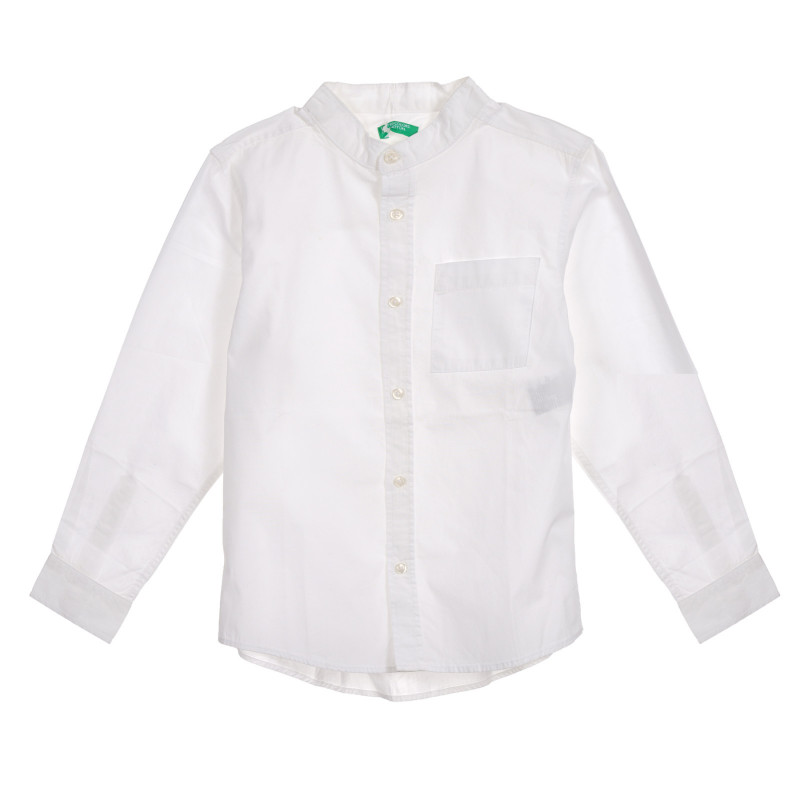 Βαμβακερό πουκάμισο με γιακά, λευκό  222026