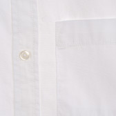 Βαμβακερό πουκάμισο με γιακά, λευκό Benetton 222027 2