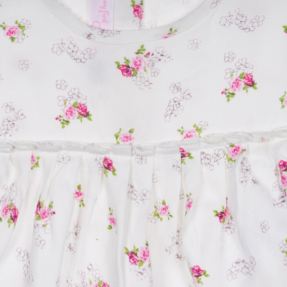 Μπλουζάκι με λουλουδάτο τύπωμα για μωρά ( κορίτσια ), λευκό Chicco 222074 2
