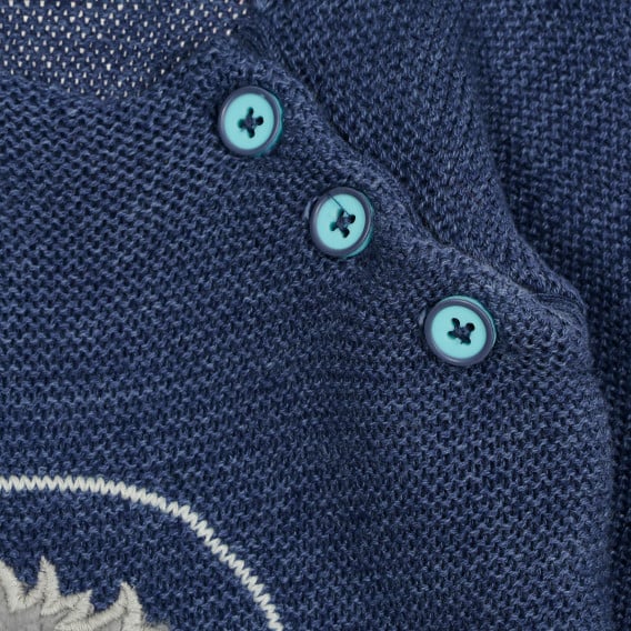 Βρεφικό πουλόβερ με βελούδινο απλικέ, μπλε Cool club 222269 3