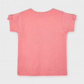 Βαμβακερό μπλουζάκι με κορδέλες στα μανίκια, ροζ Mayoral 222454 2