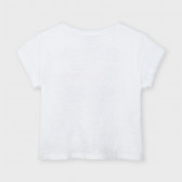 Βαμβακερό μπλουζάκι με κόμπο στο κάτω μέρος, λευκό Mayoral 222514 2