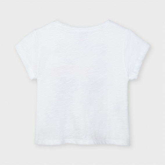 Βαμβακερό μπλουζάκι με κόμπο στο κάτω μέρος, λευκό Mayoral 222514 2