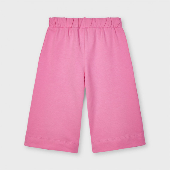Βαμβακερό παντελόνι με φαρδιά πόδια, ροζ Mayoral 222547 2