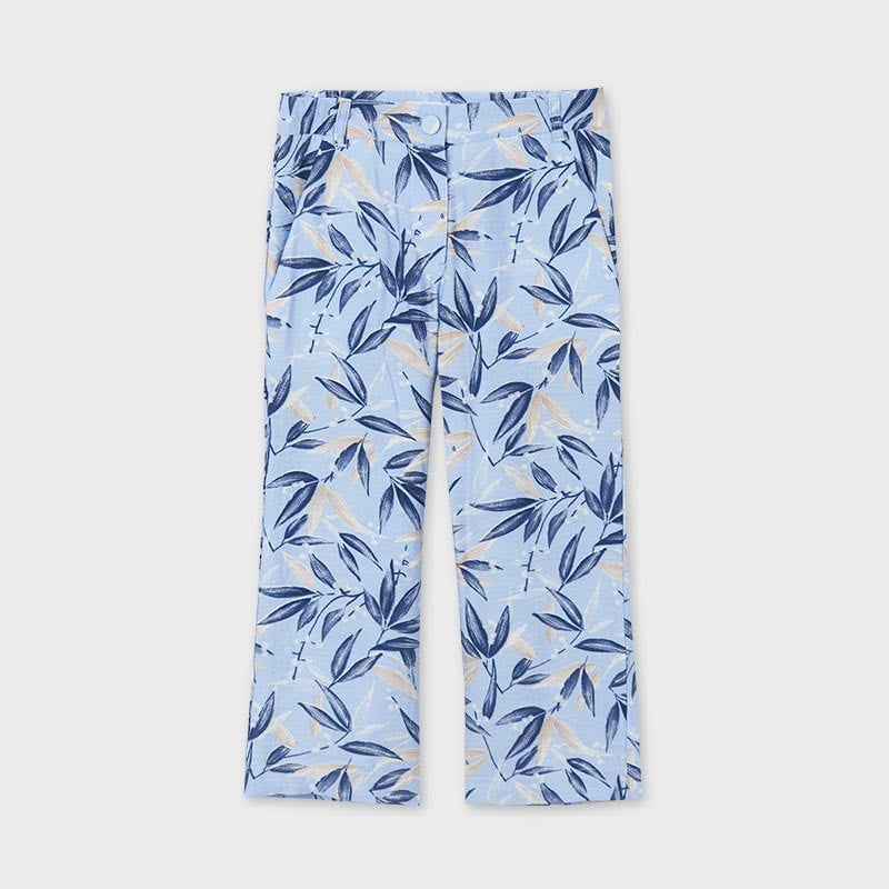 Παντελόνι με λουλουδάτο τύπωμα, γαλάζιο  222648