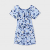 Φόρεμα με ζώνη και λουλουδάτο τύπωμα, γαλάζιο Mayoral 222663 