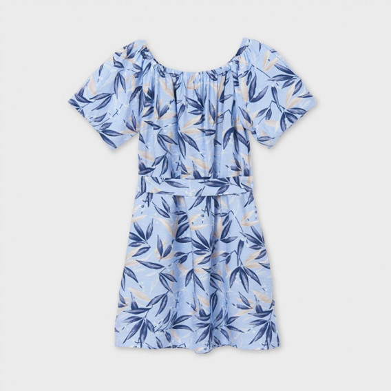Φόρεμα με ζώνη και λουλουδάτο τύπωμα, γαλάζιο Mayoral 222664 2