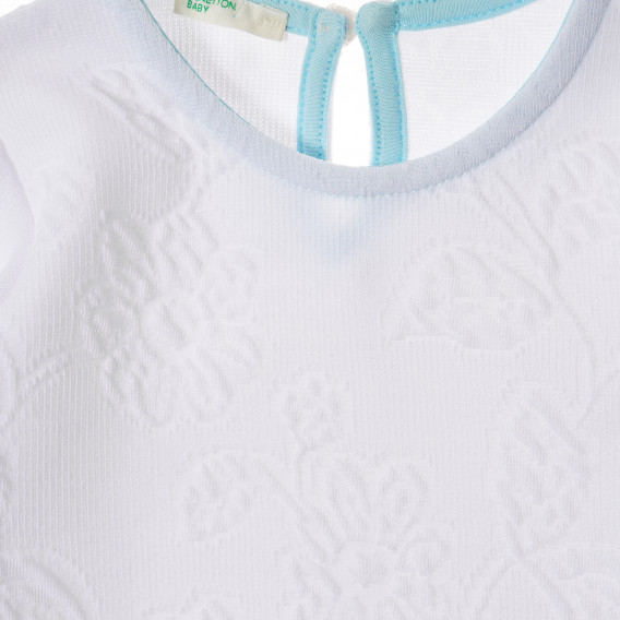Λευκή μακρυμάνικη μπλούζα για μωρό Benetton 223260 2
