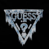 Μαύρη, μακρυμάνικη, βαμβακερή μπλούζα με το λογότυπο της μάρκας ,για αγόρι Guess 223385 2