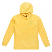 Κίτρινο, βαμβακερό φούτερ με ανάγλυφο λογότυπο μάρκας, για αγόρι Guess 223408 