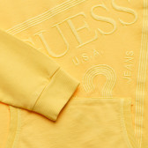 Κίτρινο, βαμβακερό φούτερ με ανάγλυφο λογότυπο μάρκας, για αγόρι Guess 223410 3