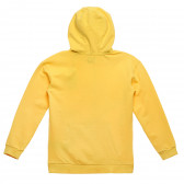 Κίτρινο, βαμβακερό φούτερ με ανάγλυφο λογότυπο μάρκας, για αγόρι Guess 223411 4